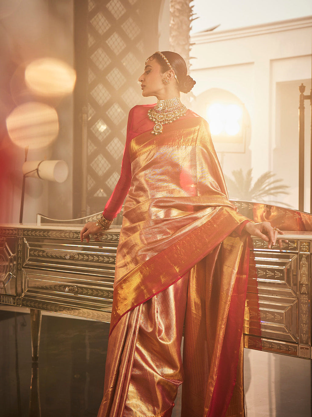Brocade Kanjeevaram Woven Tissue Saree