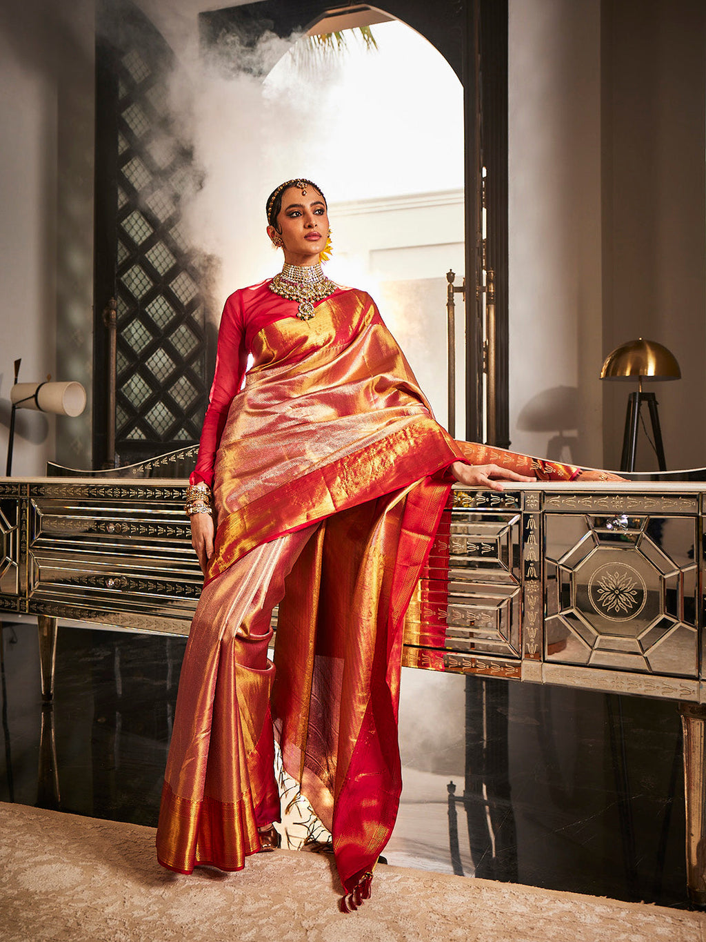 Brocade Kanjeevaram Woven Tissue Saree