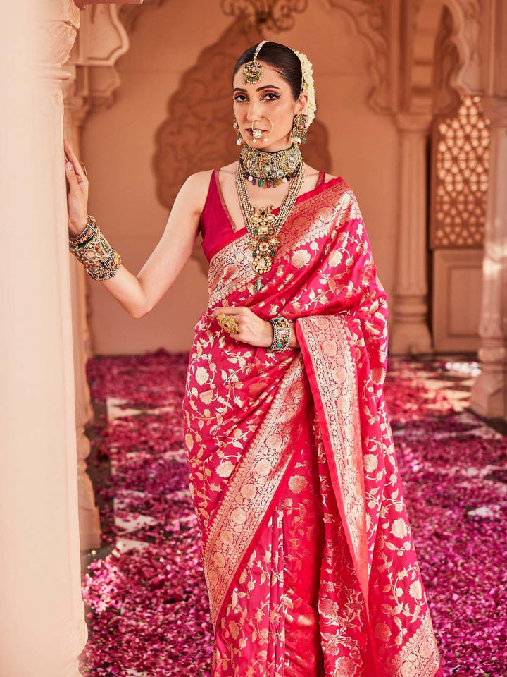 Zari Jaal Woven Banarsi Saree