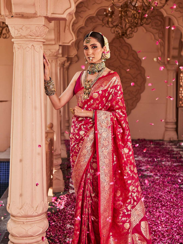 Zari Jaal Woven Banarsi Saree