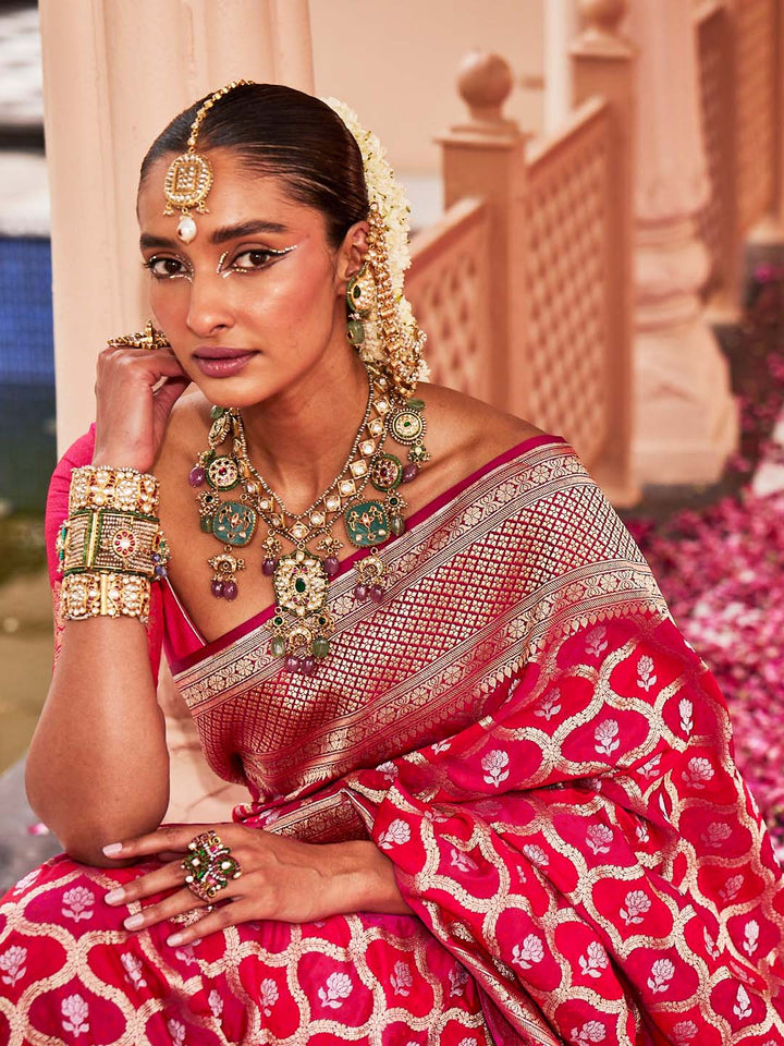 Zari Jaal Woven Banarsi Saree