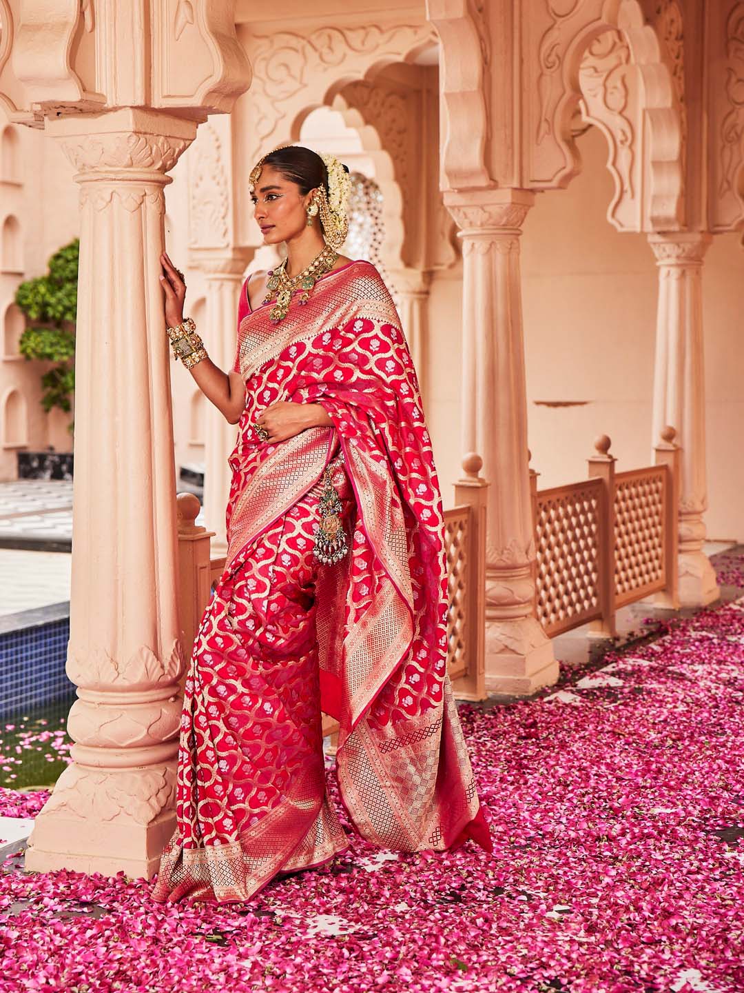 Zari Jaal Woven Banarsi Saree