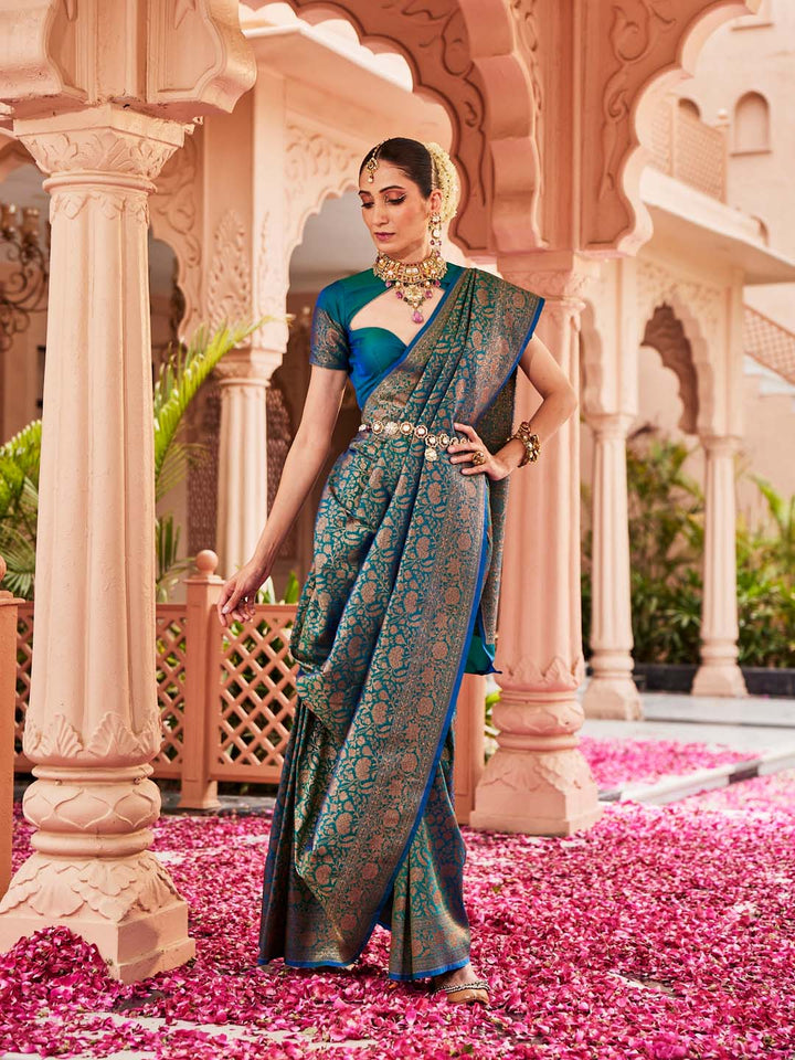 Zari Jaal Woven Banarsi Saree
