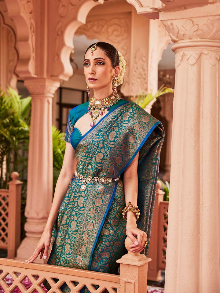 Zari Jaal Woven Banarsi Saree