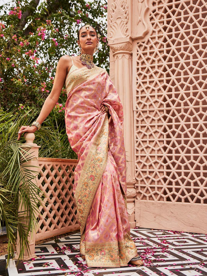 Zari Jaal Woven Organza Saree