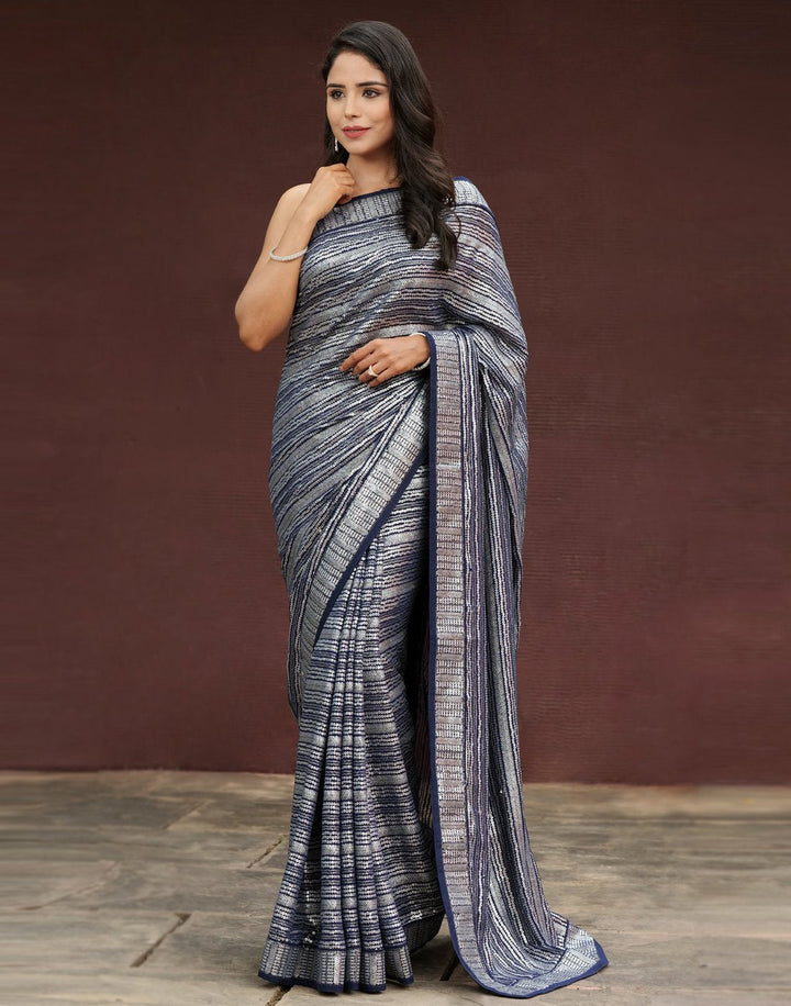 Embroidered Sequence Georgette Saree