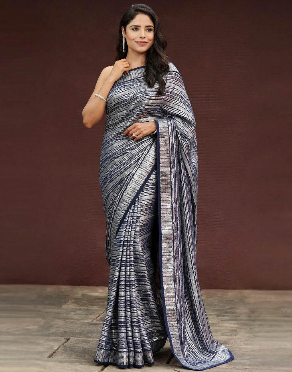 Embroidered Sequence Georgette Saree