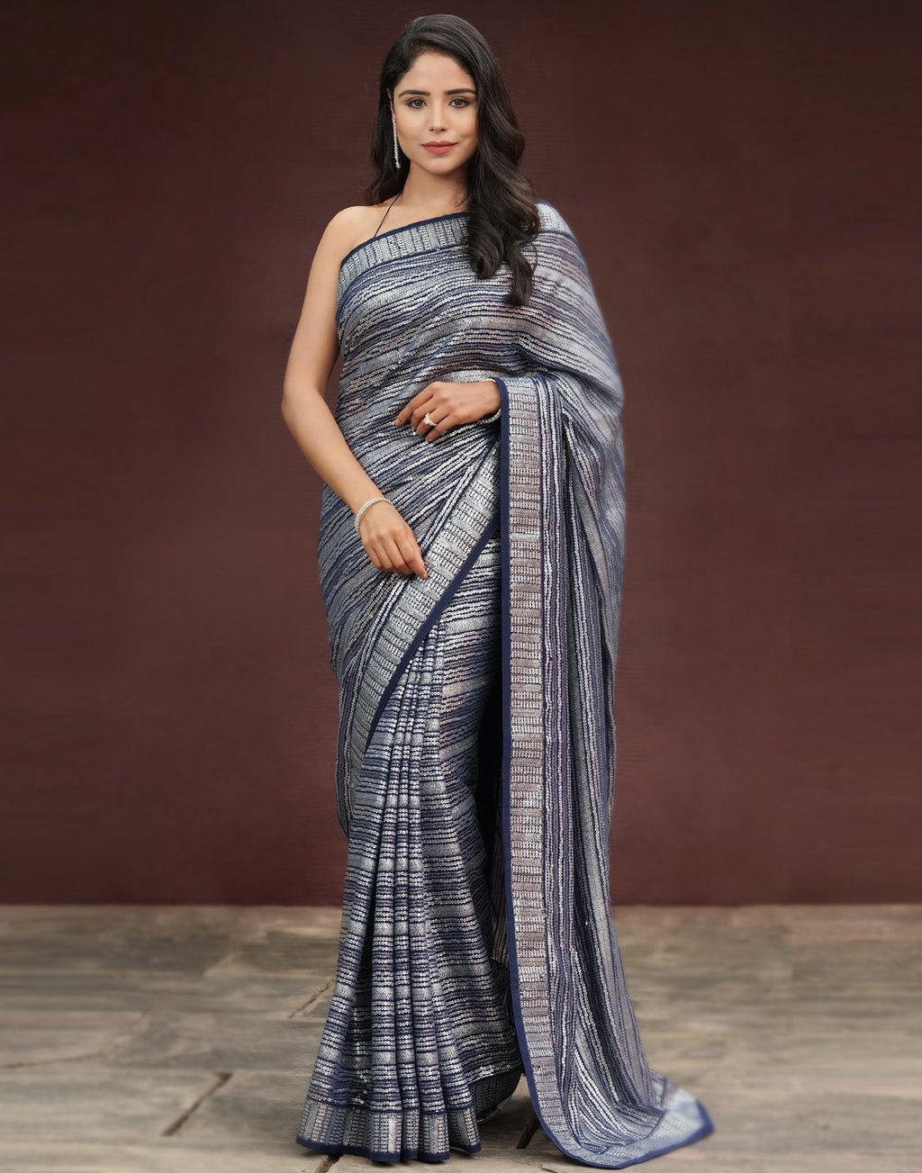 Embroidered Sequence Georgette Saree