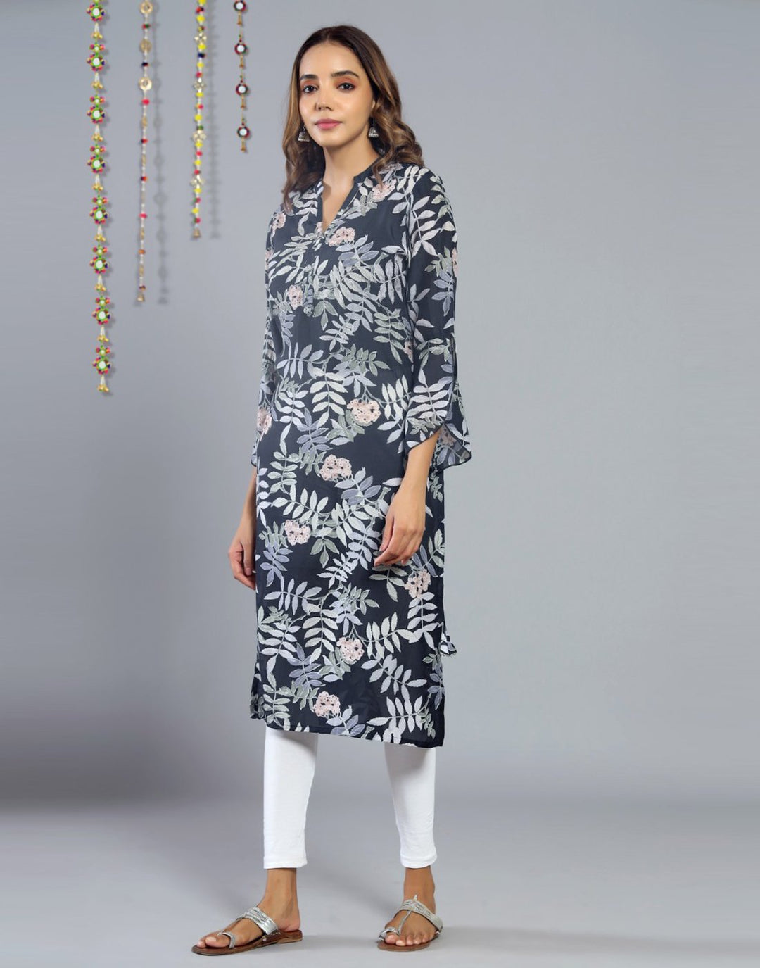 Floral Print Cotton Muslin Kurti