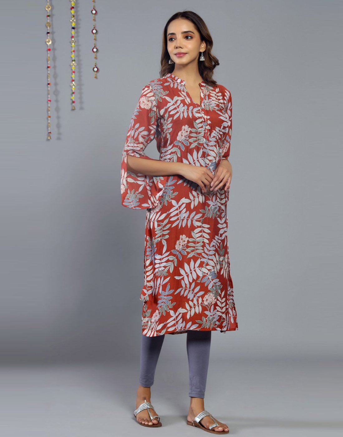 Floral Print Cotton Muslin Kurti
