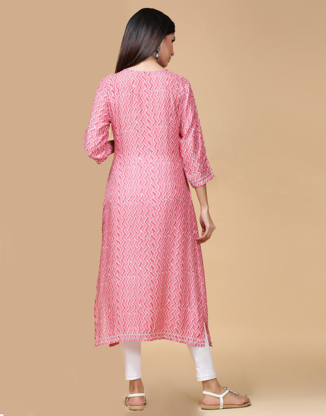 Printed Cotton Muslin Kurti With Yoke Work