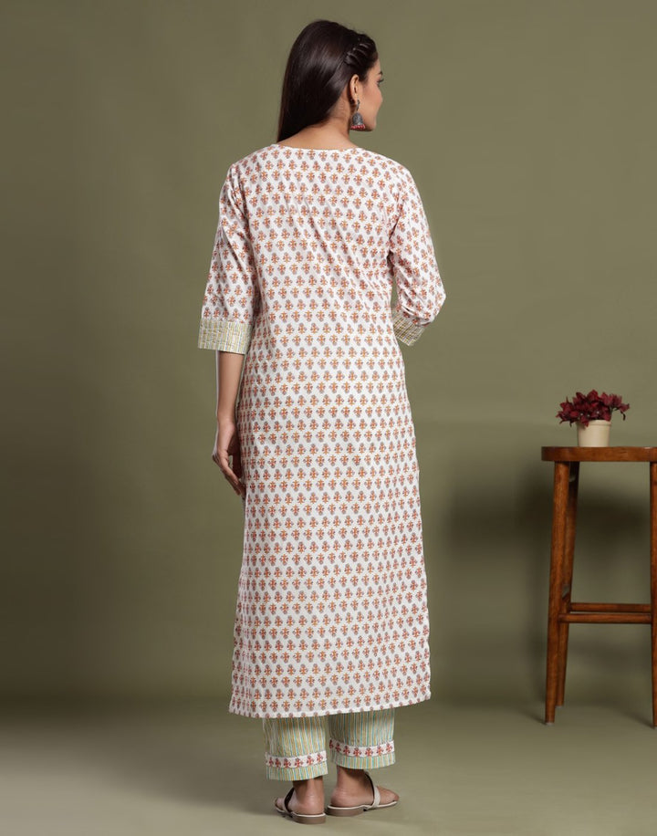 Cotton Printed Kurti Pant Set