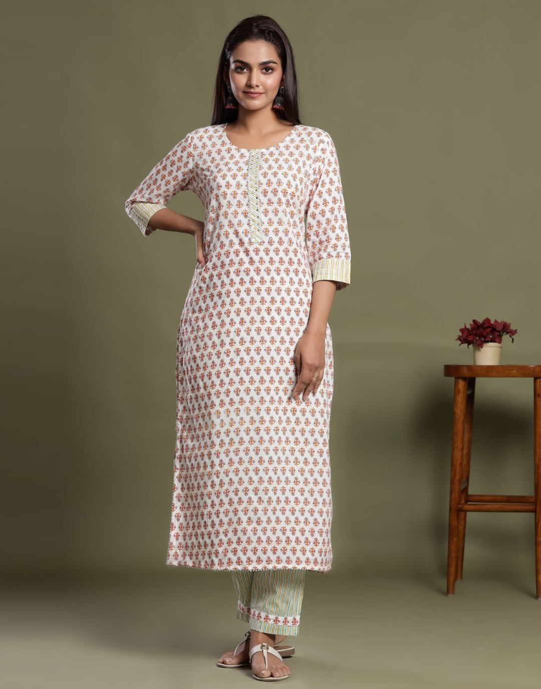 Cotton Printed Kurti Pant Set
