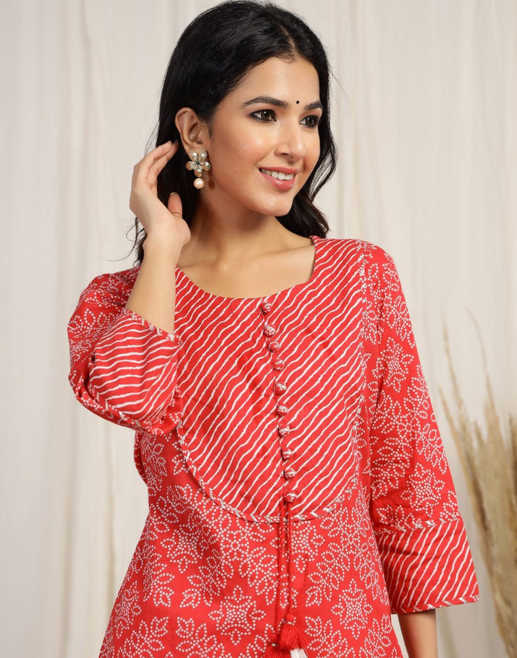 Printed Cotton Kurti with Yoke Detail