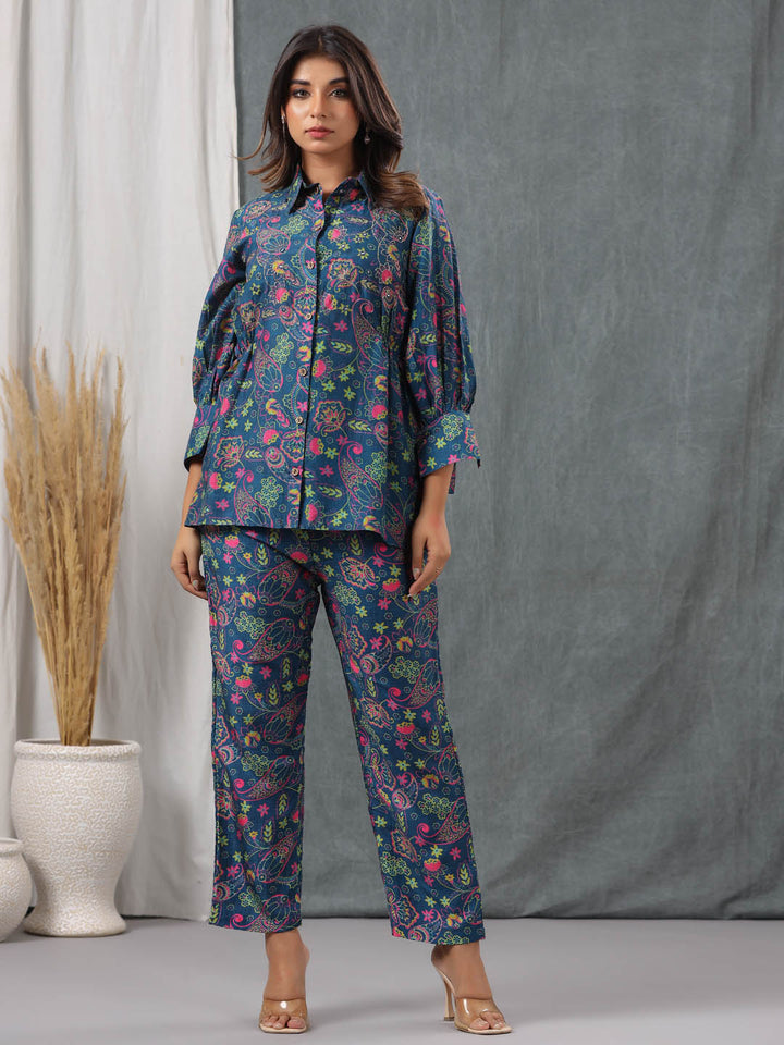 Printed Muslin Shirt Kurti With Pants