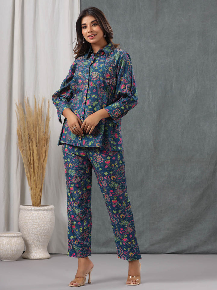 Printed Muslin Shirt Kurti With Pants