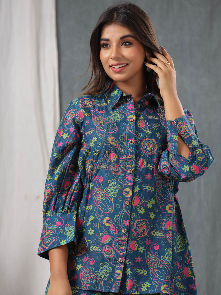 Printed Muslin Shirt Kurti With Pants