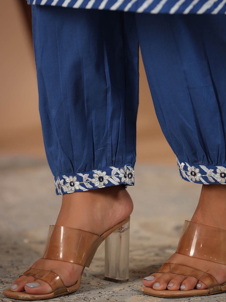 Leheriya Printed Cotton Kurta With Pants
