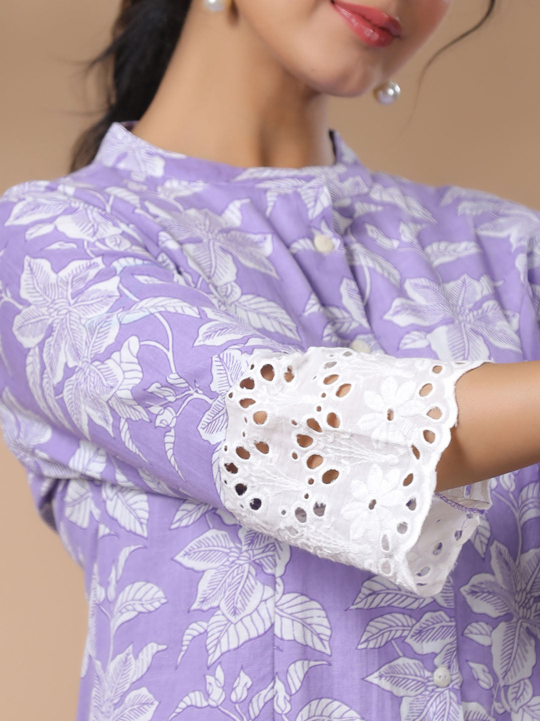 Floral Printed Cotton Kurta With Pants