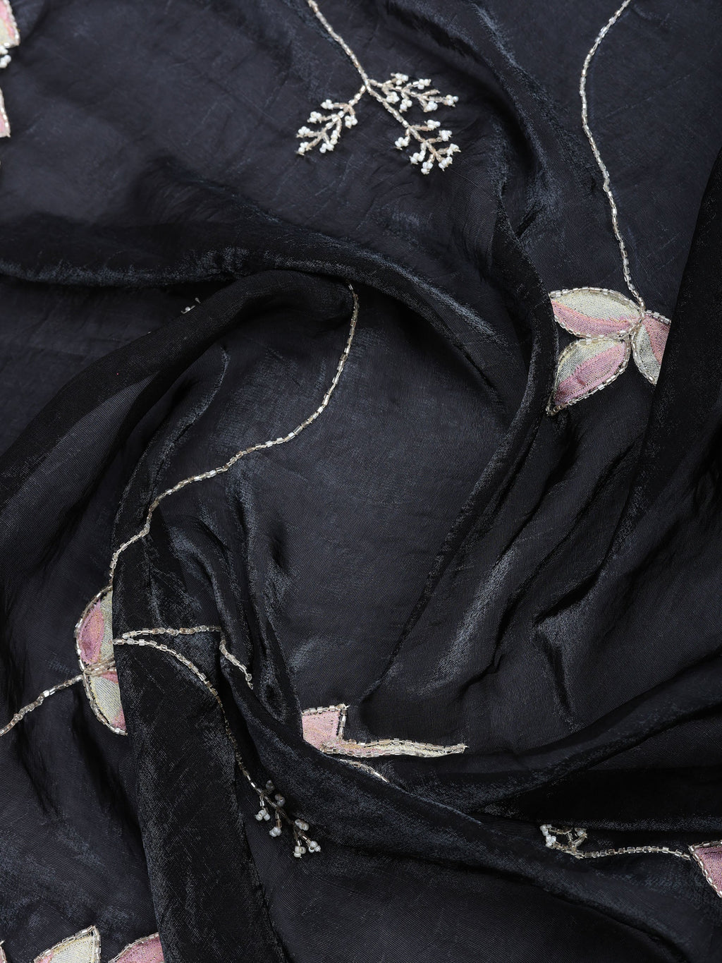 Black Tissue Embroidered Saree