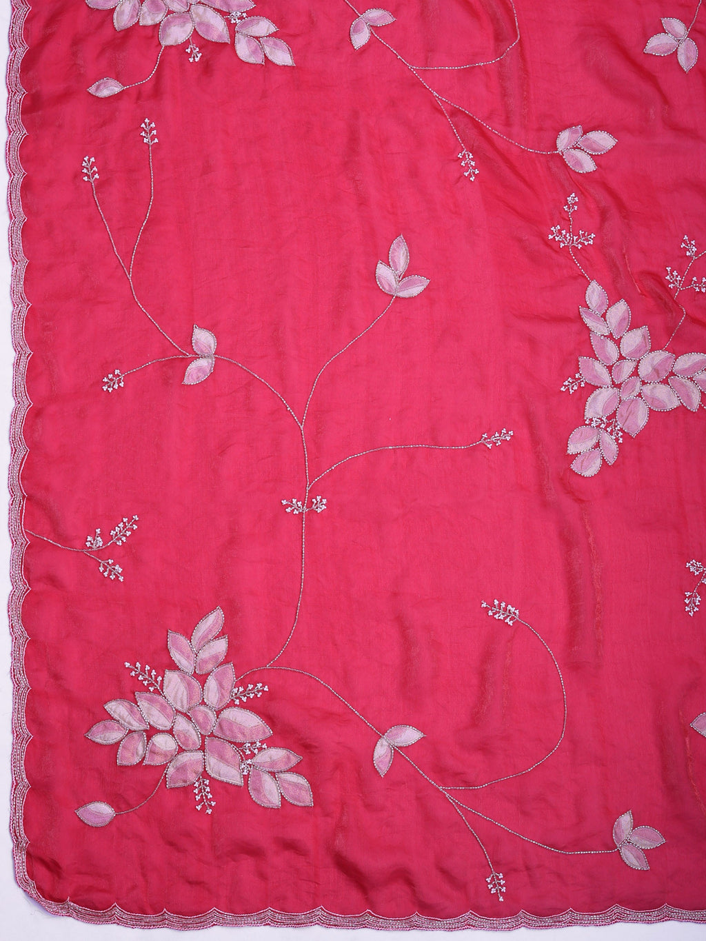 Rani Tissue Embroidered Saree