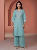 Firozee  Embroidered Linen Kurta Set