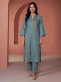 Dusty-Green  Embroidered Linen Kurta Set