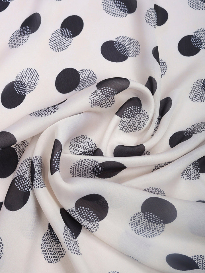 Cream Printed Organza Saree