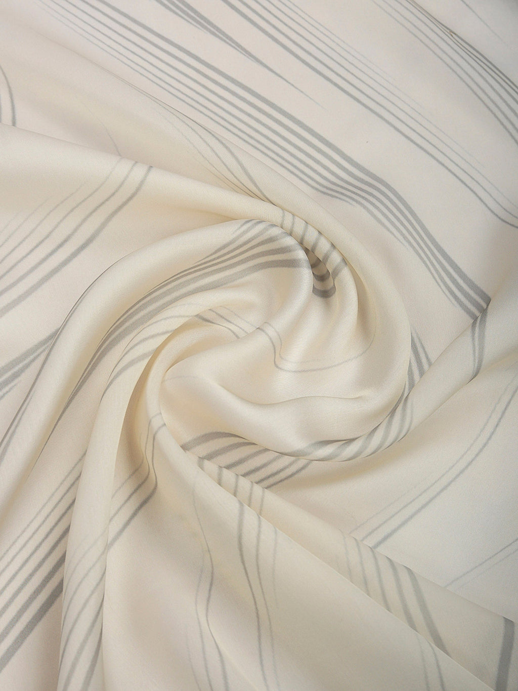 Cream Printed Satin Saree