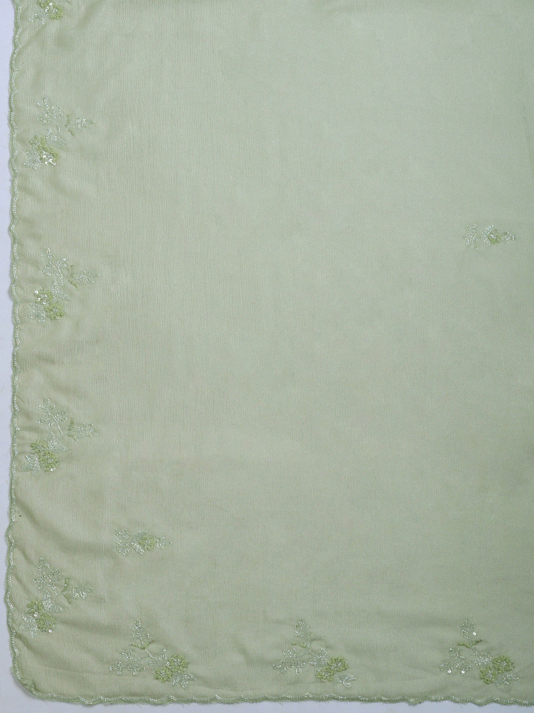 Dusty Green Embroidered Organza Saree