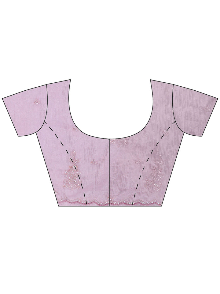 Pink Embroidered Organza Saree