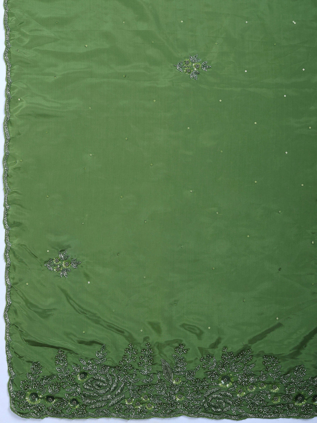 Green Embroidered Organza Saree