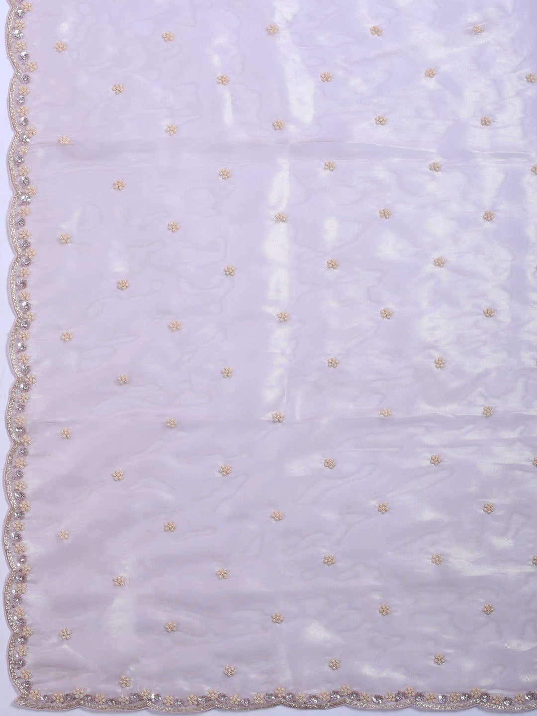 Lavender Embroidered Tissue Saree