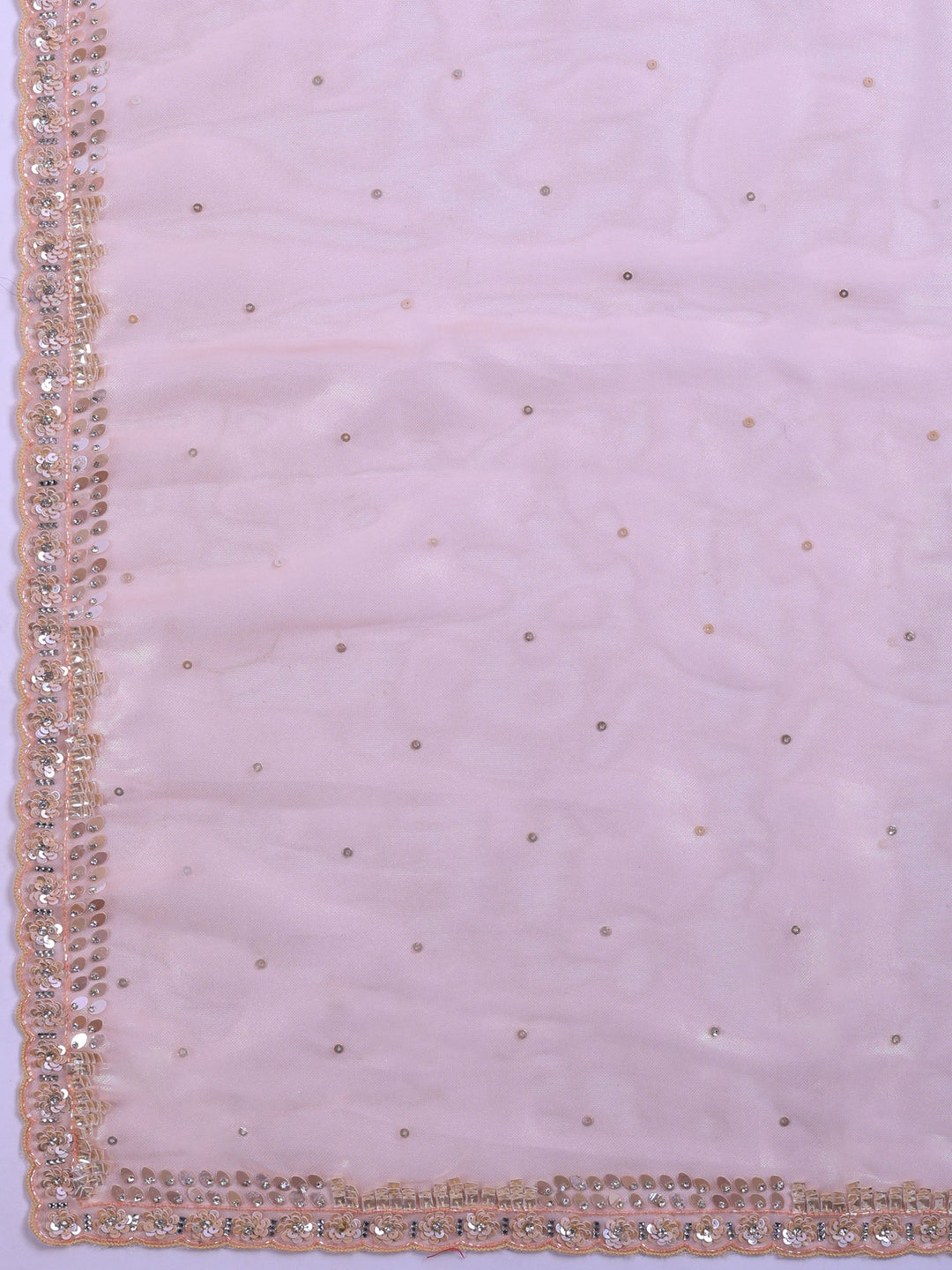 Peach Embroidered Tissue Saree