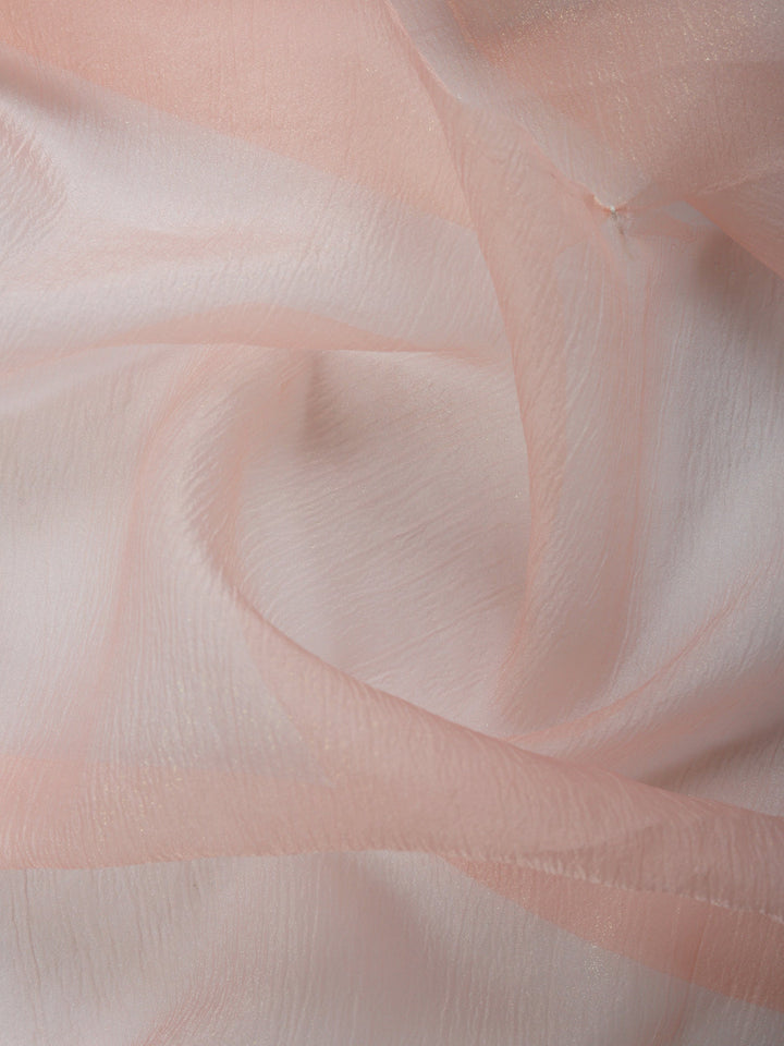 Peach Embroidered Organza Saree
