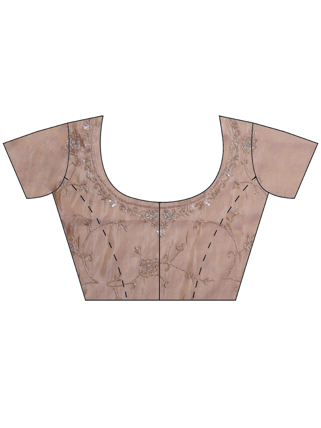 Beige Embroidered Tissue Saree