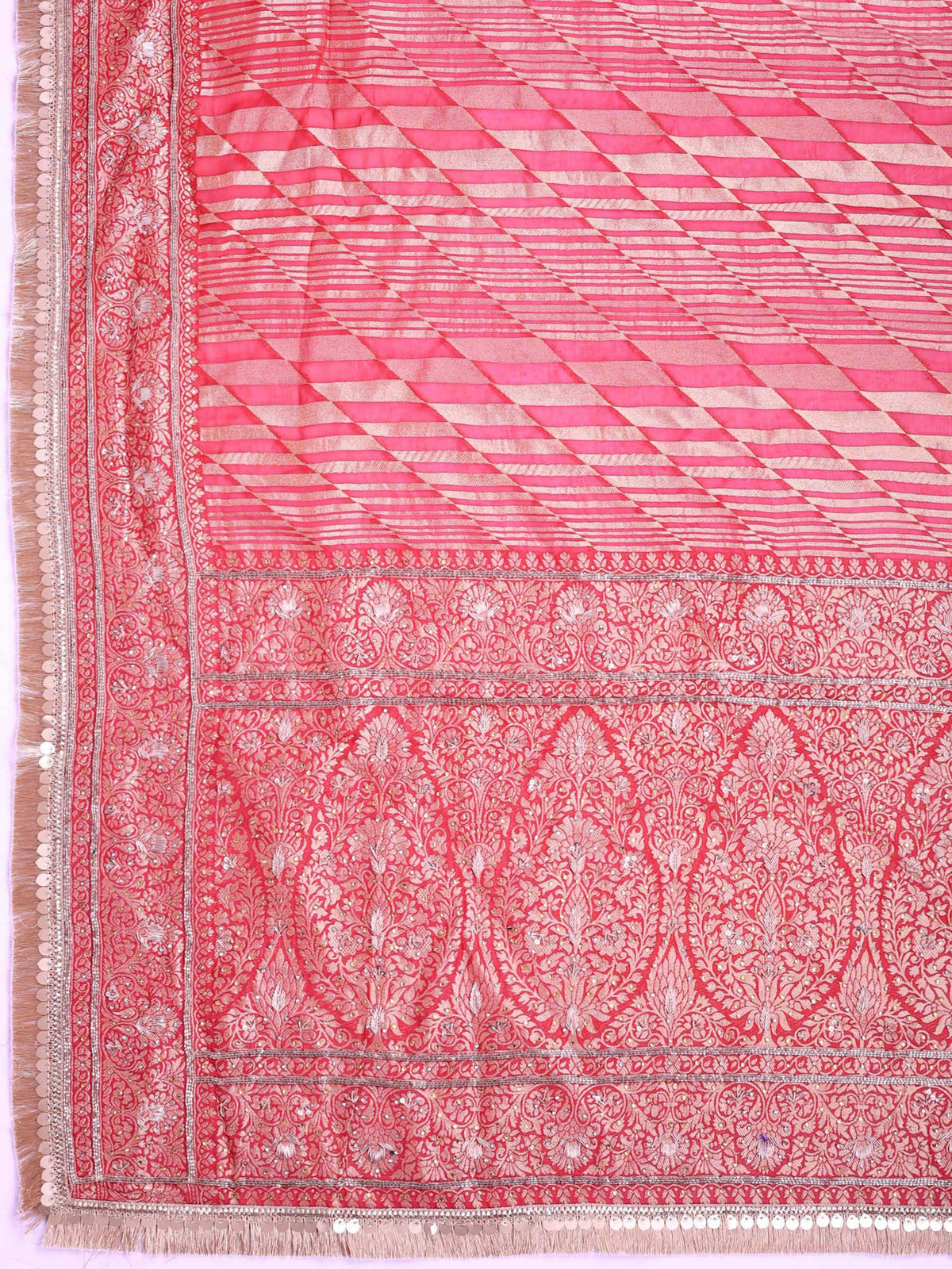 Rani Banarsi Embroidered Saree