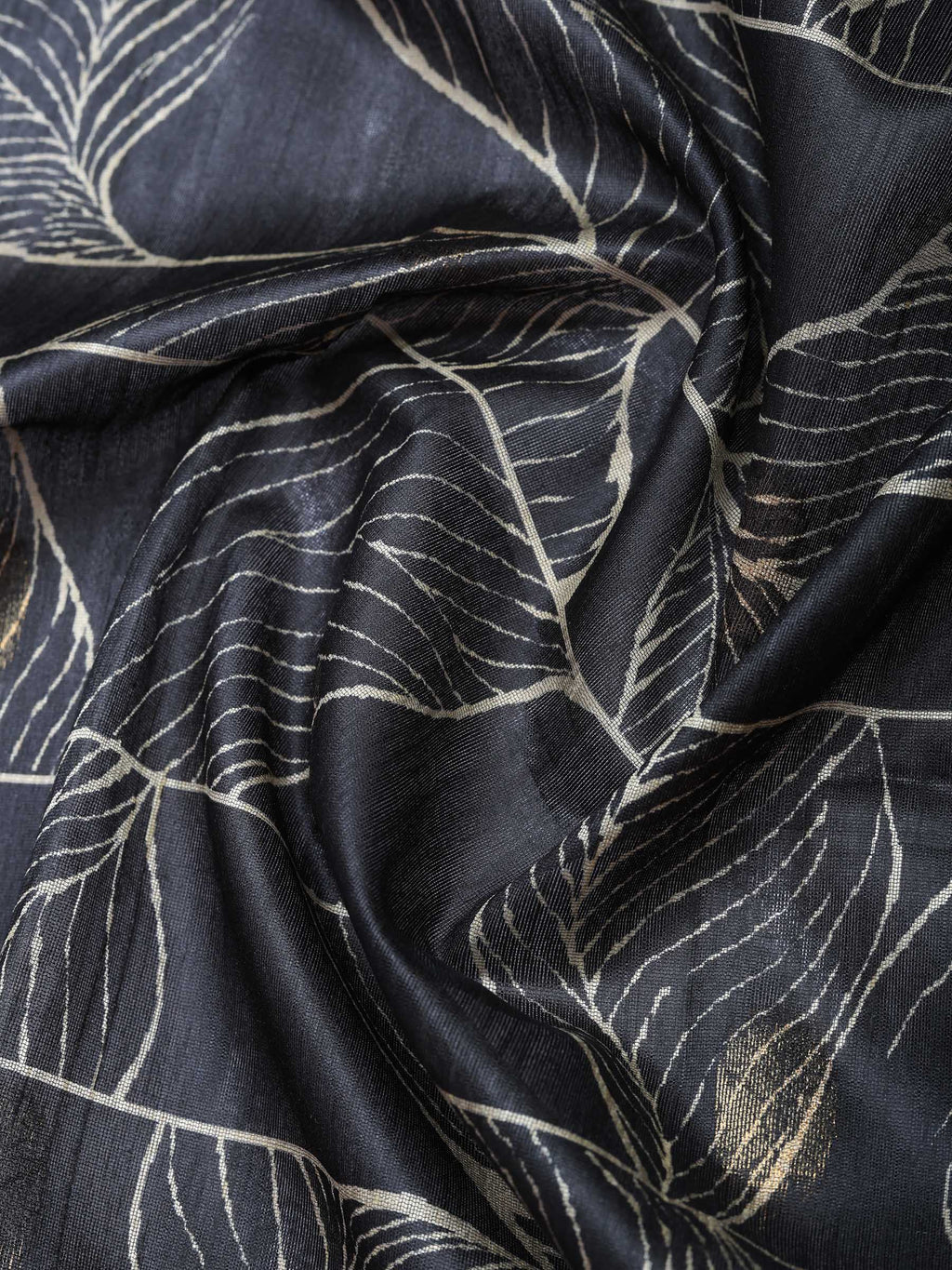 Black Tussar Printed Saree