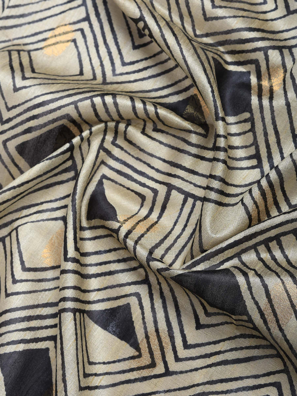 Black Tussar Printed Saree