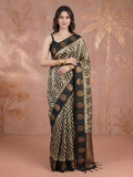 Black Tussar Printed Saree