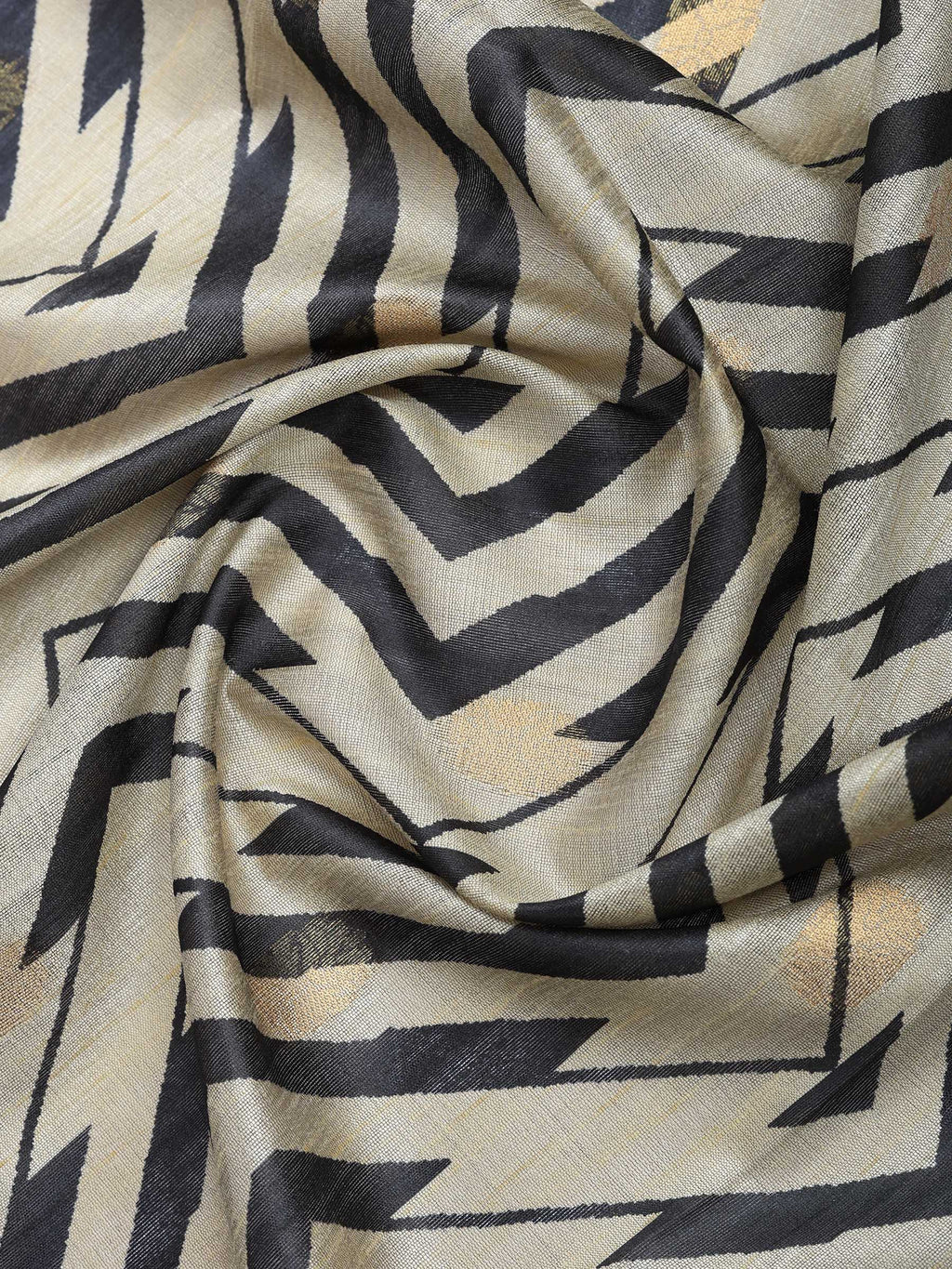 Black Tussar Printed Saree