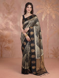 Black Tussar Printed Saree