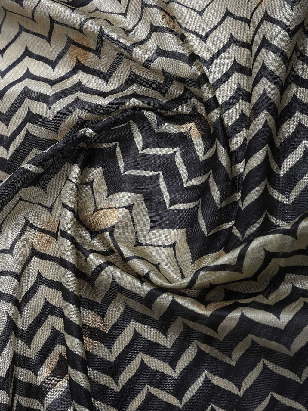 Black Tussar Printed Saree