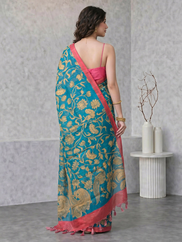 Firozee Digital Print Cotton Blend Saree