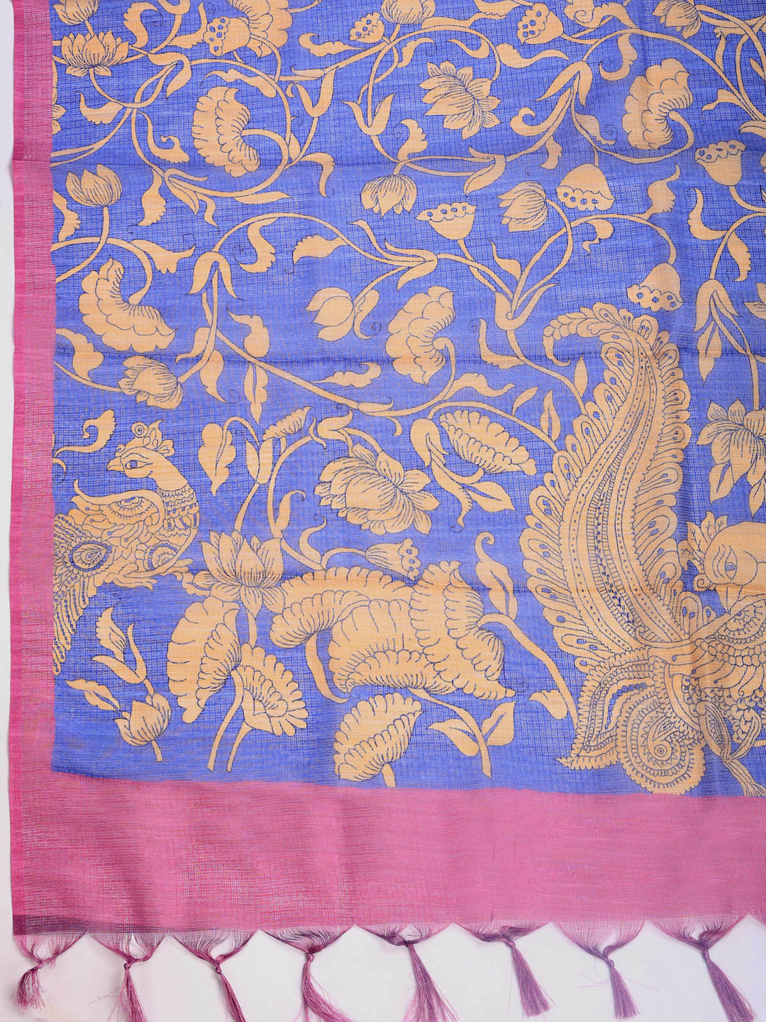 Navy Blue Digital Print Art Silk Saree