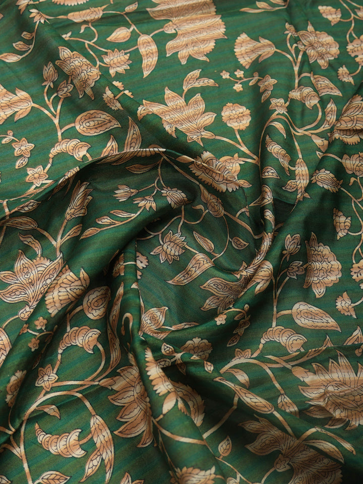 Green Digital Print Art Silk Saree
