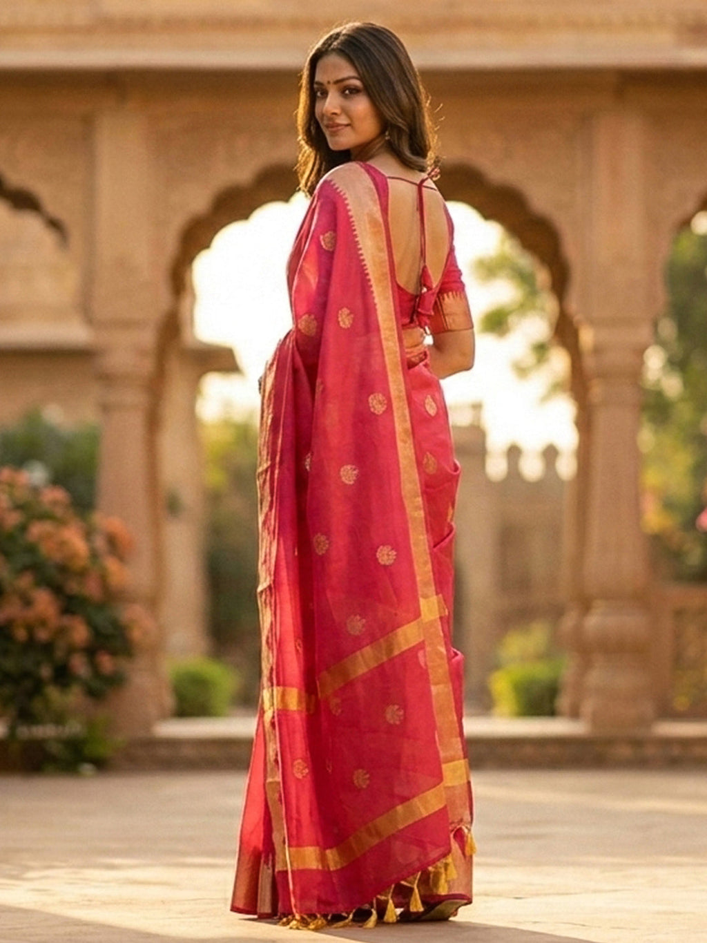 Rani Woven Design Art Katan Saree