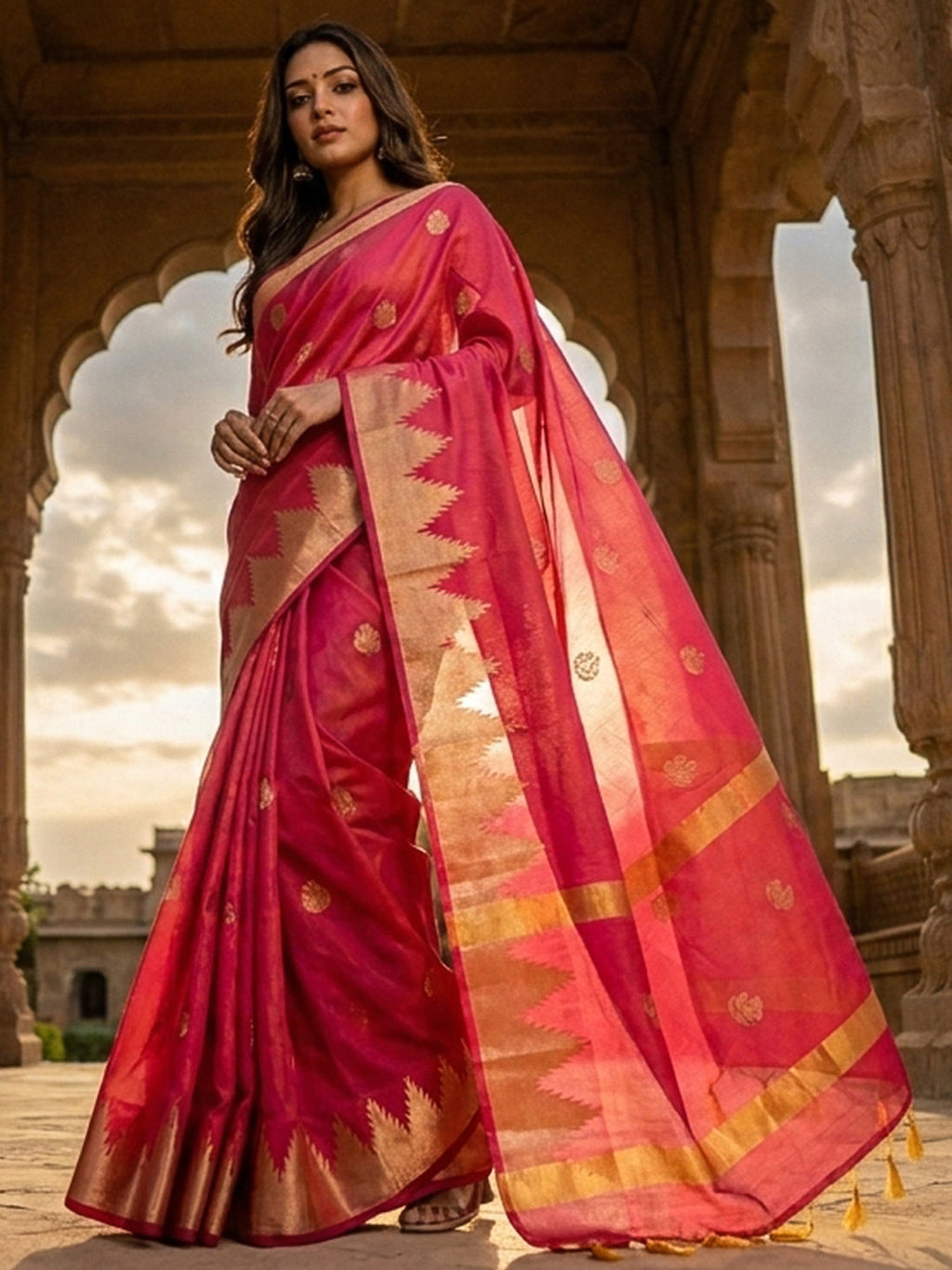 Rani Woven Design Art Katan Saree