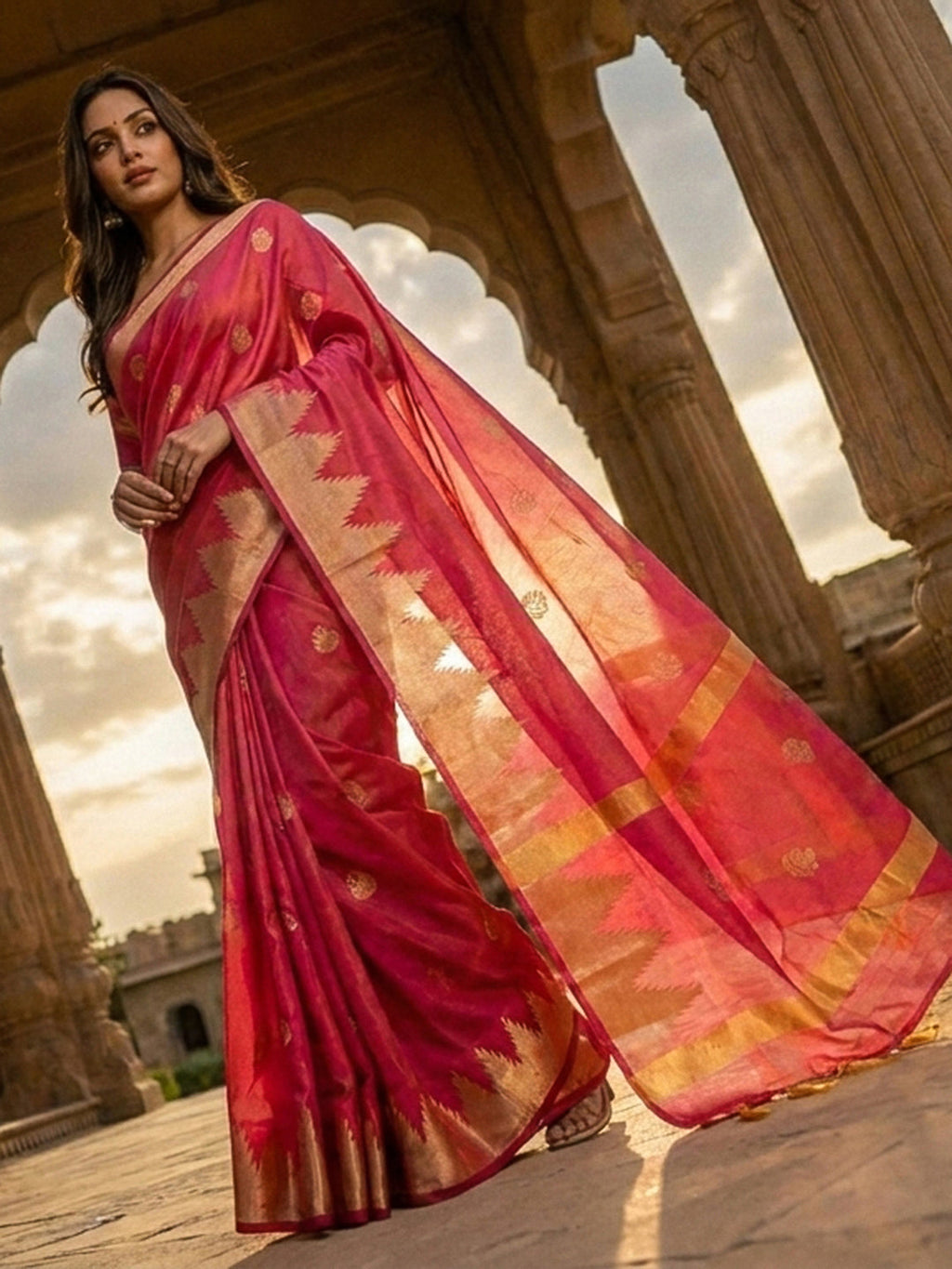 Rani Woven Design Art Katan Saree