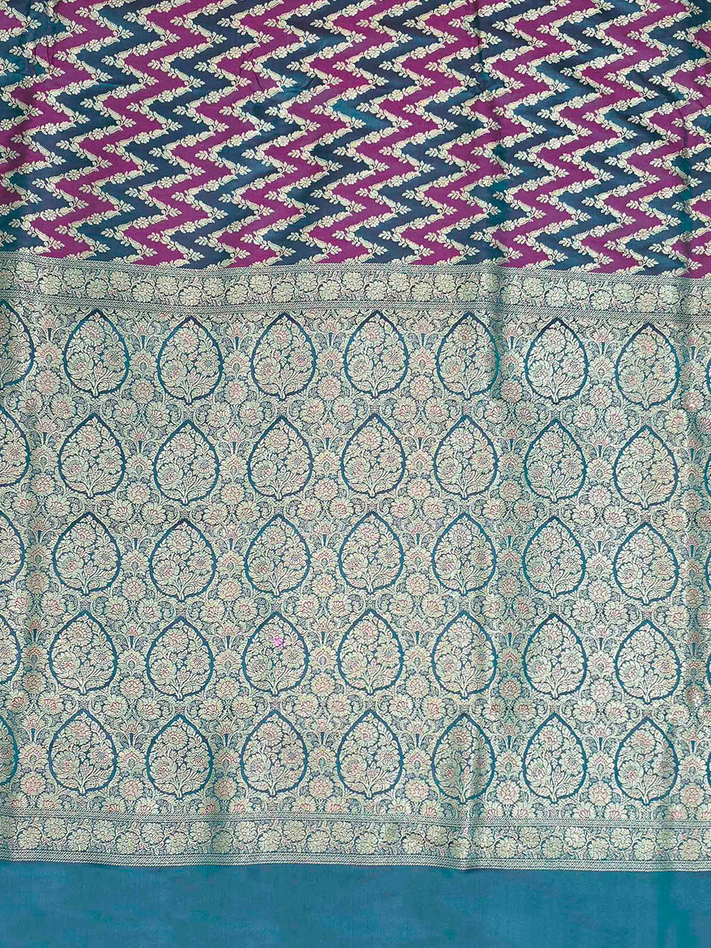 Rama Green Woven Design Satin Saree